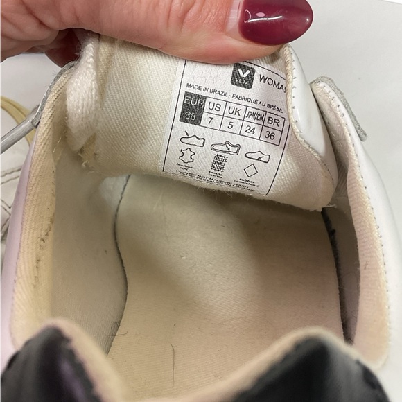 Vera ESPLAR LEATHER WHITE BLACK Sneakers size 7 - Picture 6 of 9
